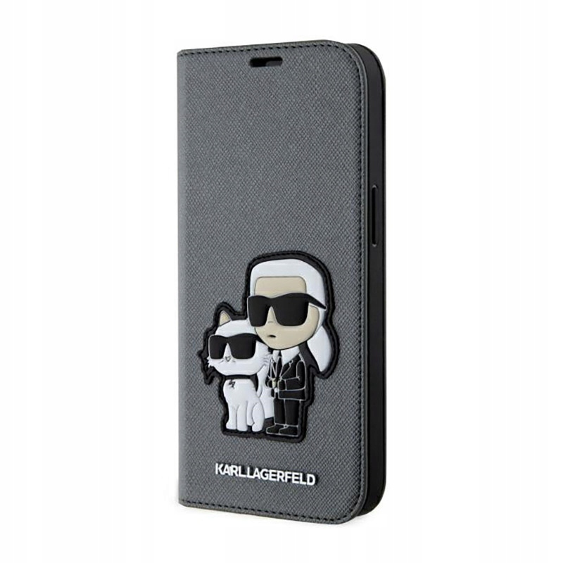 Karl Lagerfeld Booktype Nft Saffiano Karl & Choupette Pouzdro pro iPhone 14 (Sre
