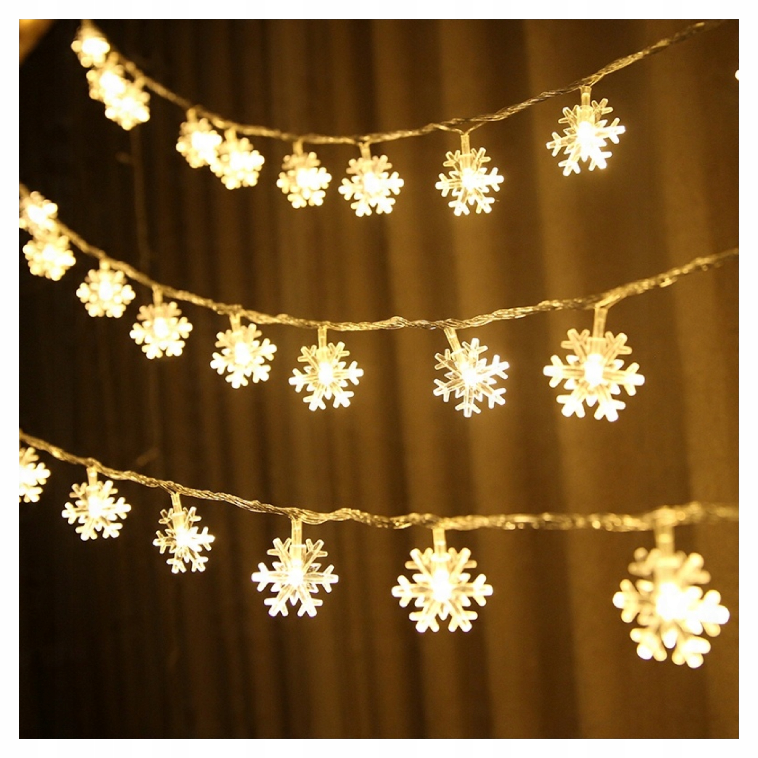 Lampki śnieżynki na baterie RegMag 100 LED 10 m, 8 trybów – Lampki śnieżynki RegMag 100 LED – 10 m na baterie