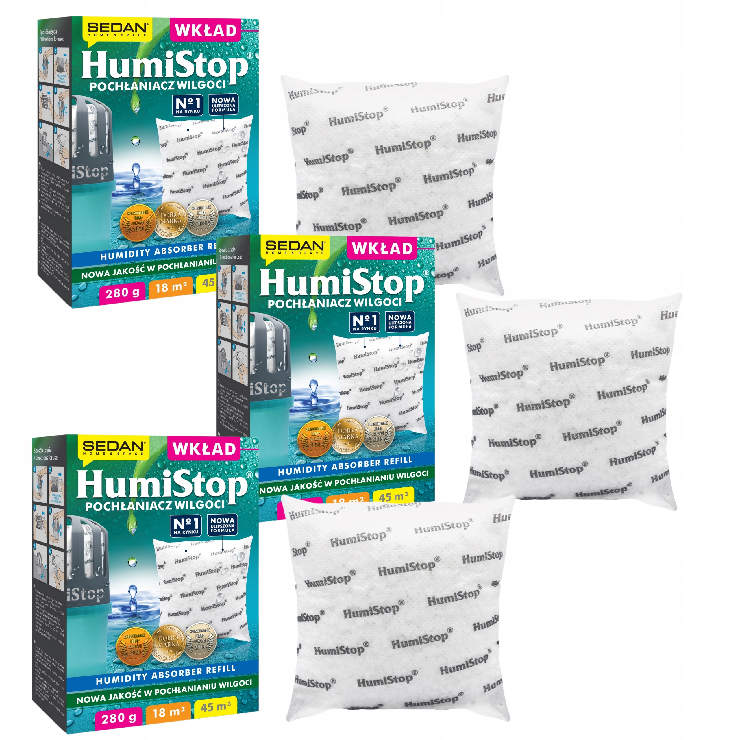 

3x Wkład do pochłaniacza wilgoci HumiStop Sedan