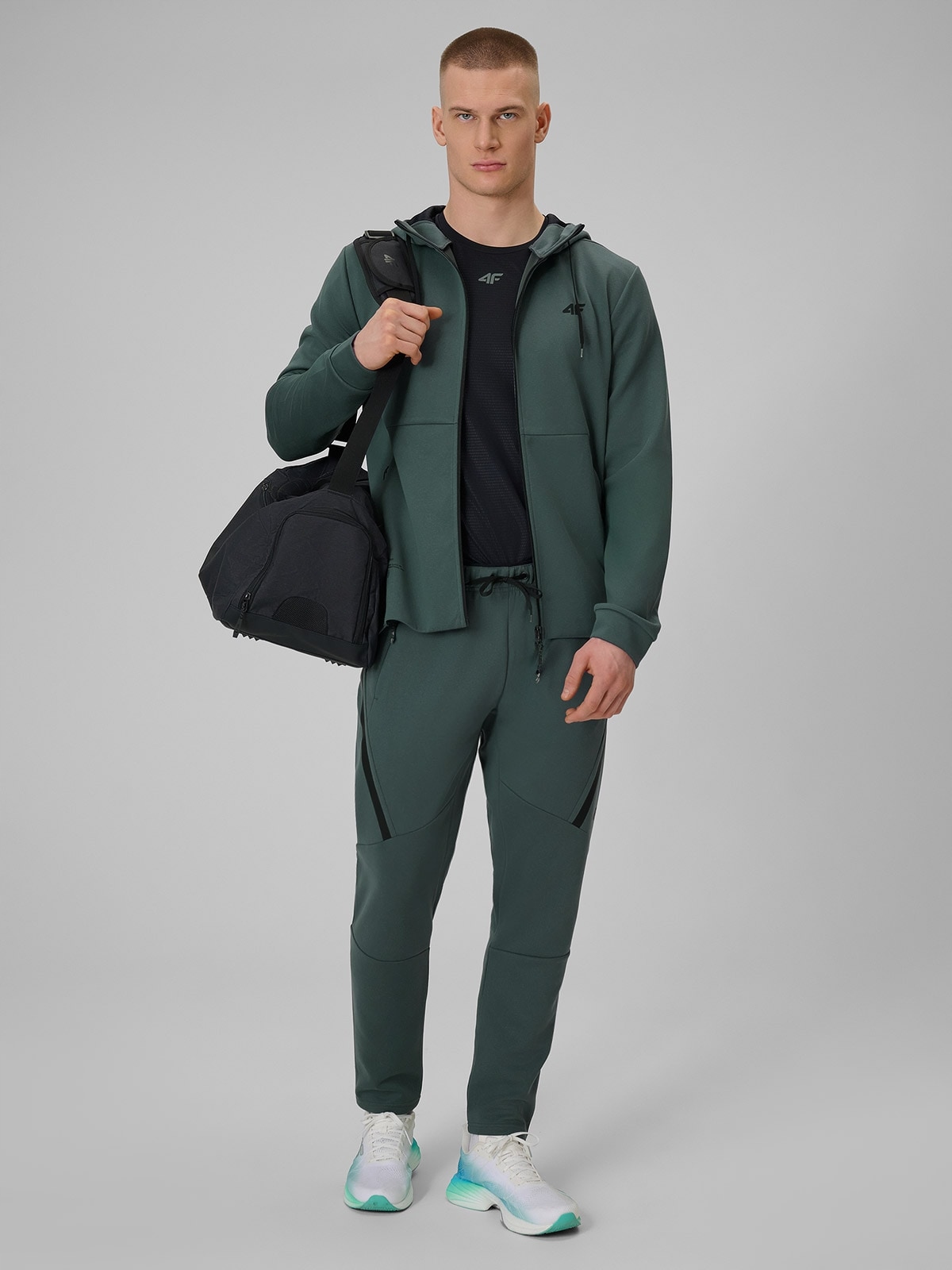 4F Pánské Tréninkové Kalhoty Šedé, Rychleschnoucí, Velikost XL