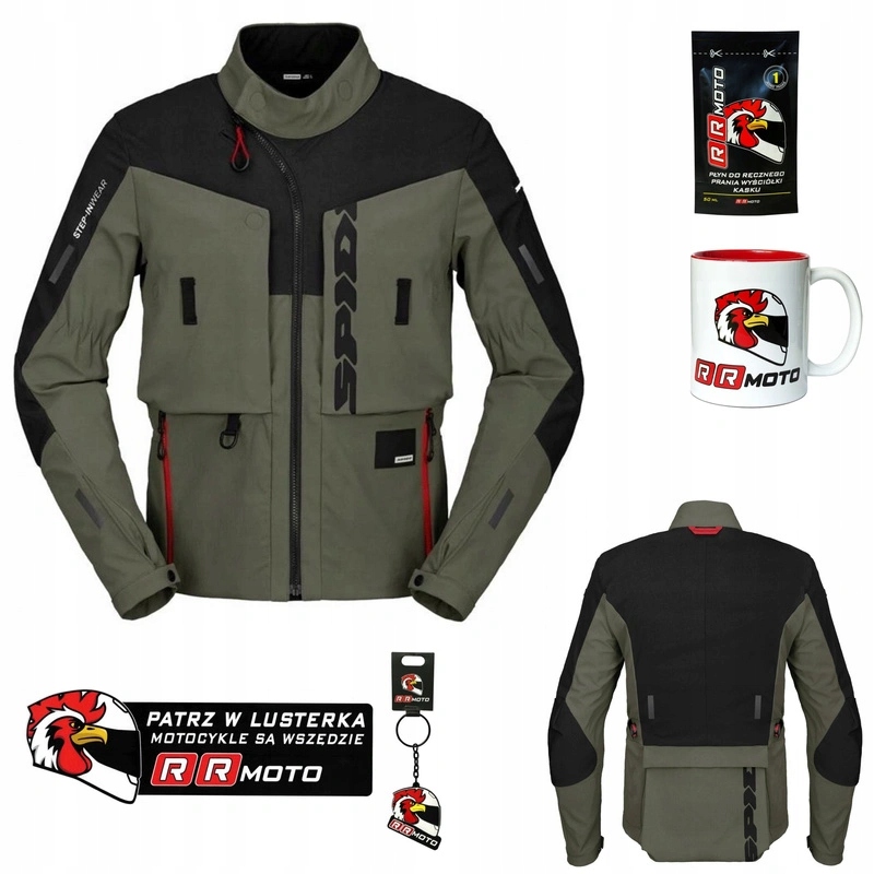 Textilná motocyklová bunda Spidi Frontier Militar zelená čierna Darčeky