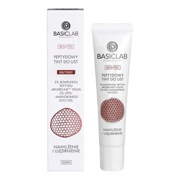 BasicLab Beauties 300/teddy, peptidová barva na rty, 15 ml
