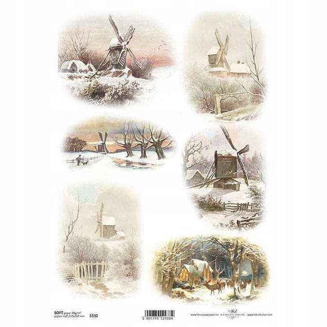 Papier decoupage A4 Soft ITD-S332 zimowe widoczki
