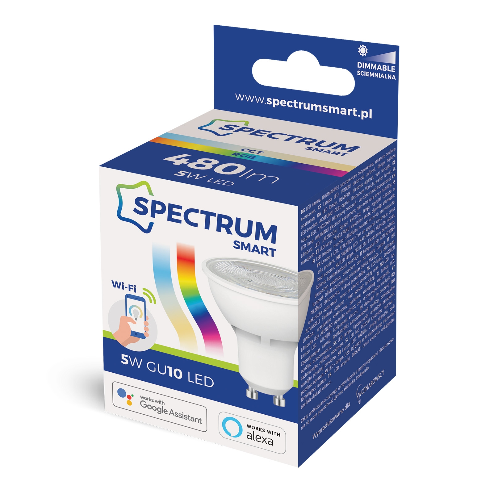 

Inteligentna żarówka Led Spectrum 5W WiFi Rgb Gu10