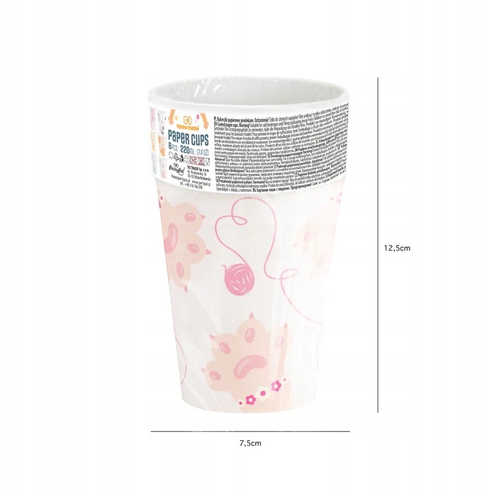 KUBECZKI PAPIEROWE KOTKI kot koty dekoracja urodziny tort 6szt PP Marka PartyPal