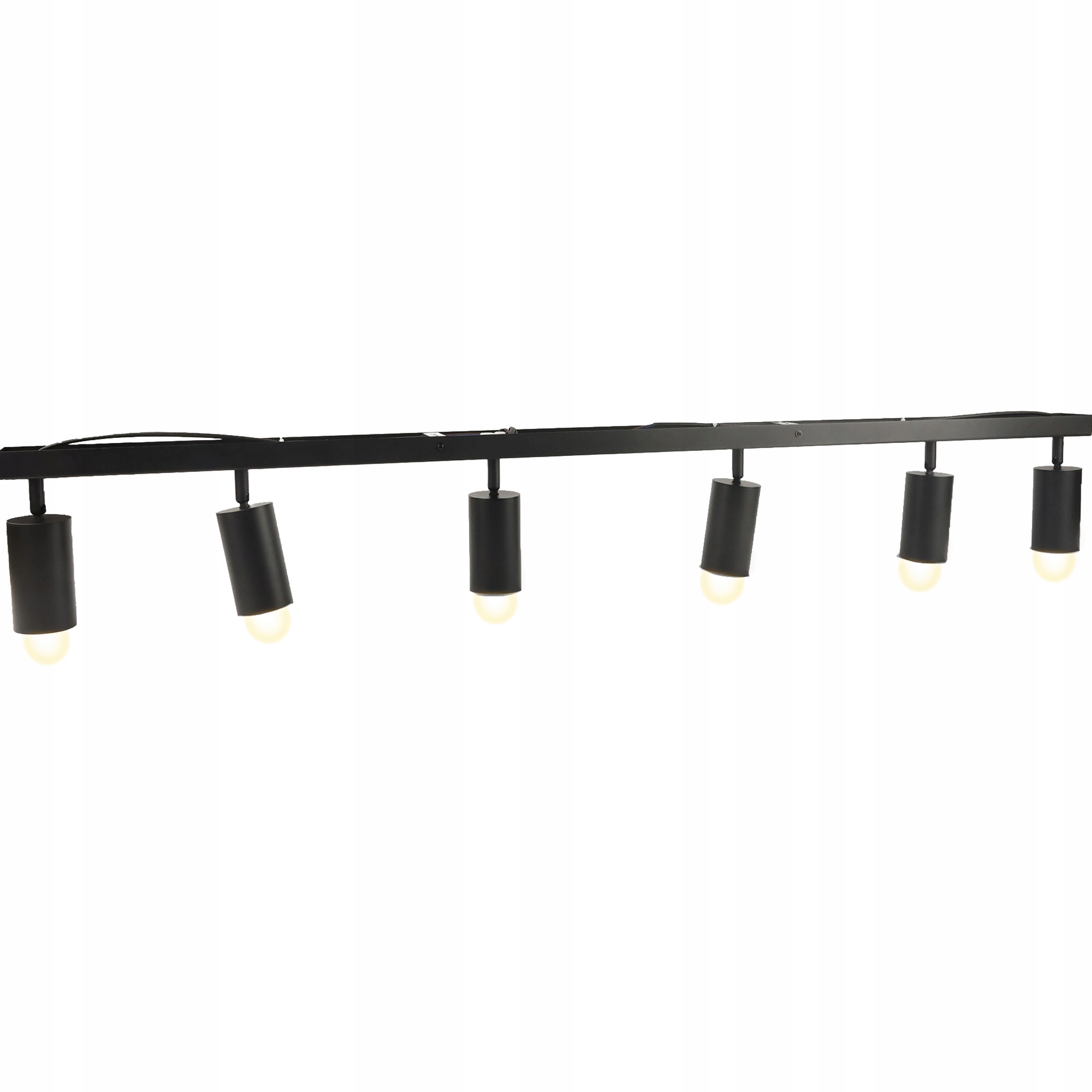 Lampa Sufitowa Wisząca Żyrandol Listwa Czarna 6-PUNKTOWA Loft Do Salonu