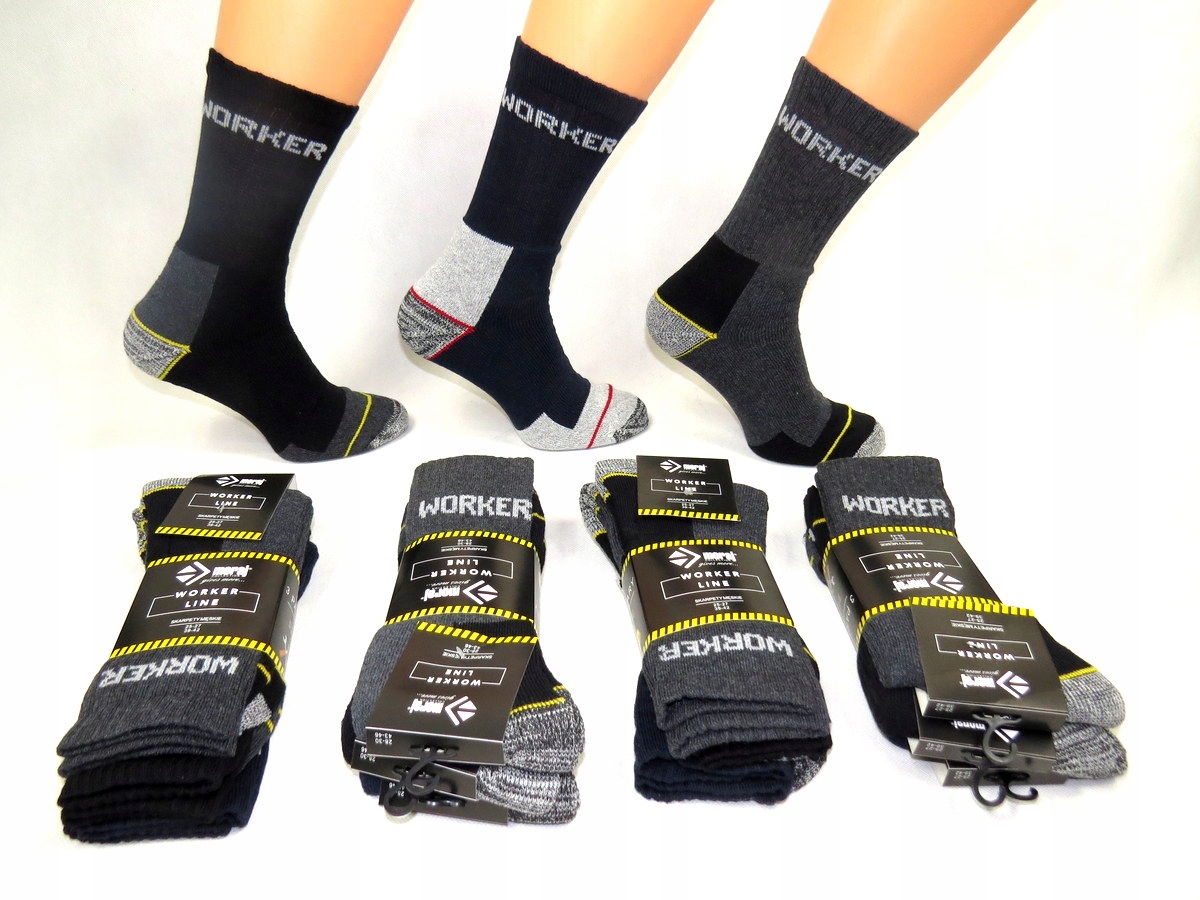 MORAJ Skarpety Robocze MĘSKIE MIX KOLOR SKARPETKI WORK 12-PAR Polskie 39-42 Kod producenta SK2WORKER