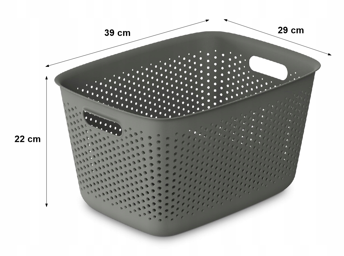 Pudełko plastikowe 17l - wytrzymały pojemnik 39×29×22 cm do domu i biura