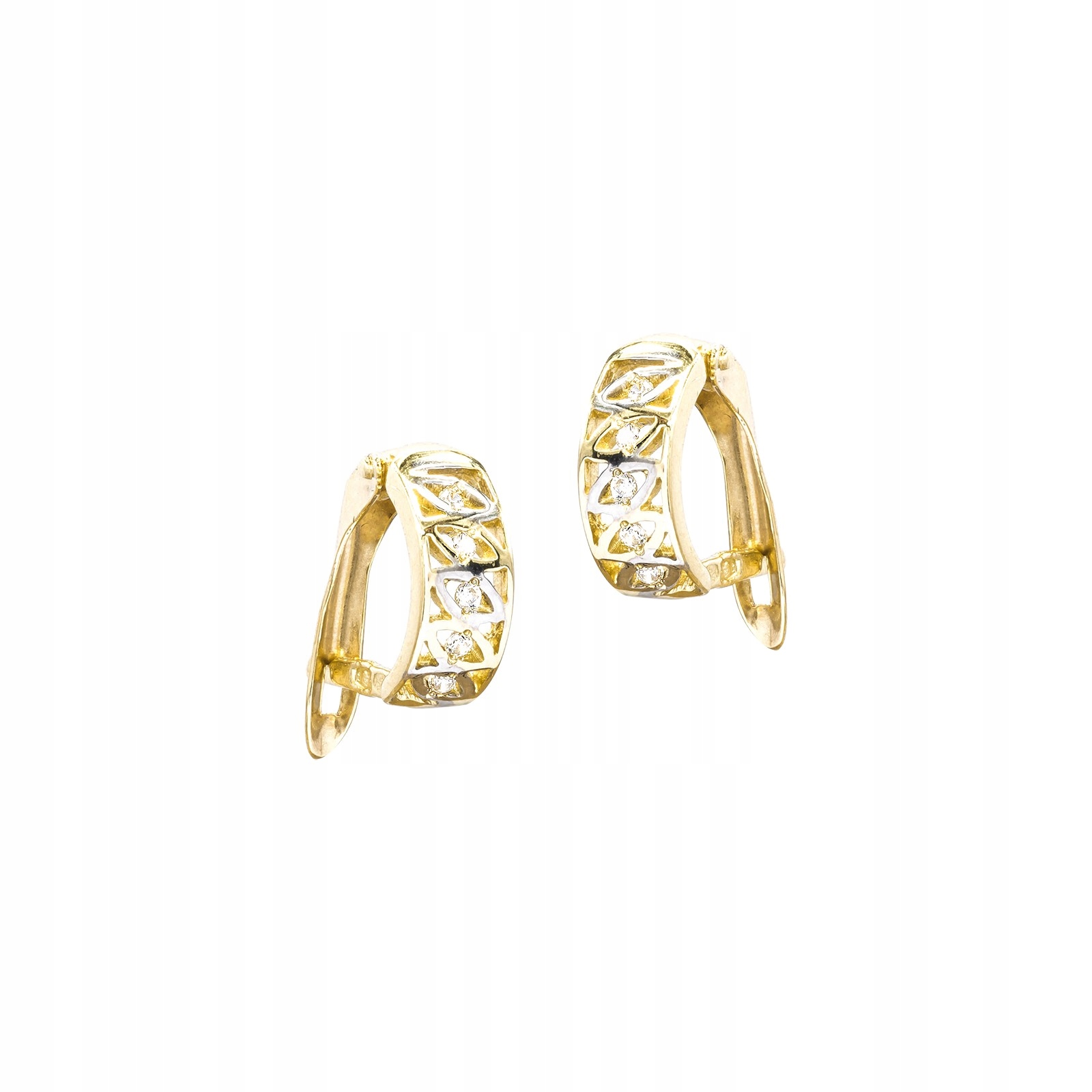 Zlaté náušnice 585, ažurový nosník