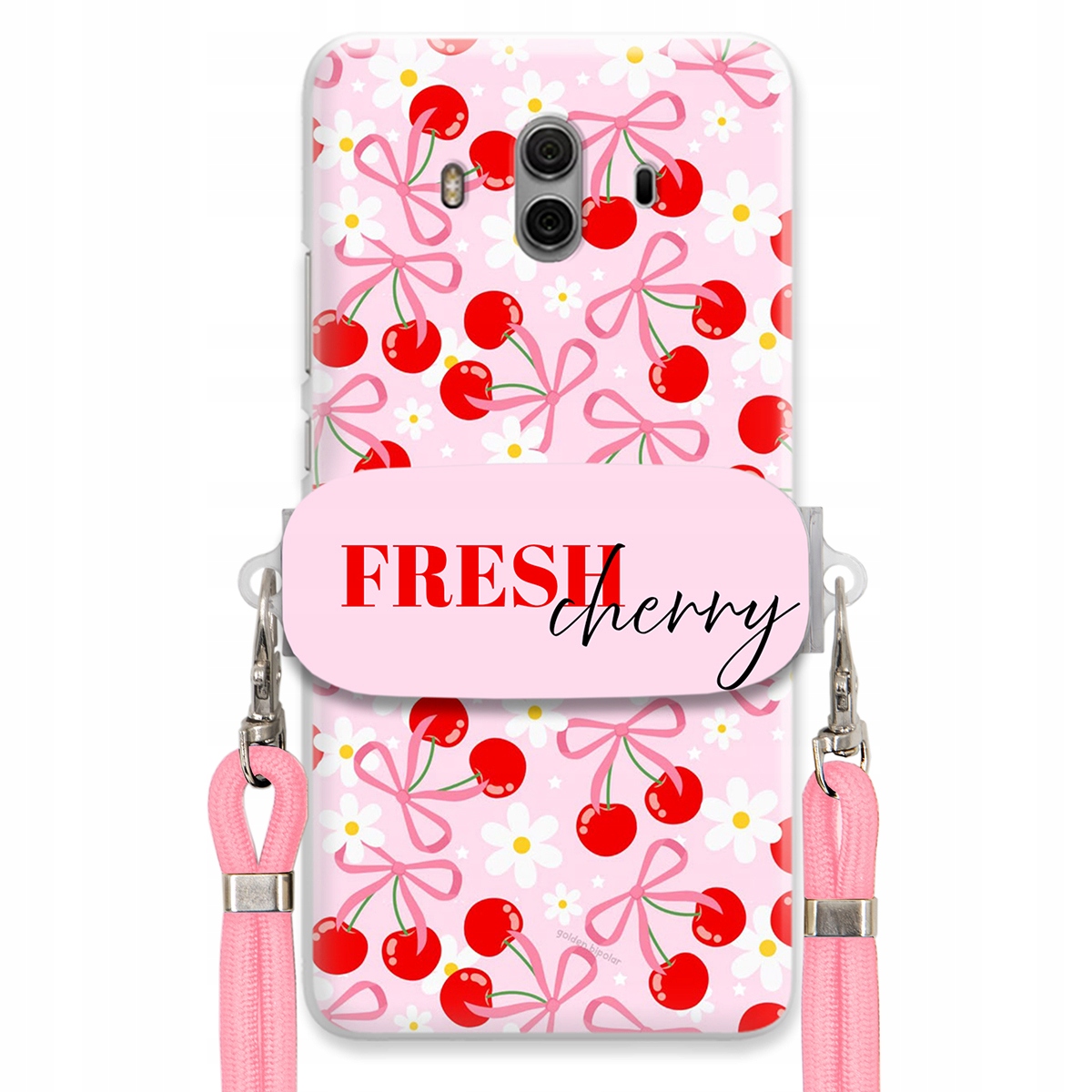 Puzdro pre Huawei Mate 10 Case držiak na šnúrku Ružový Fresh Cherry Kokardy