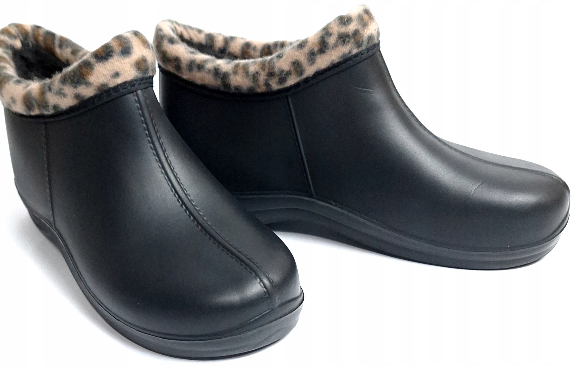 KALOSZE DAMSKIE GUMOWCE KRÓTKIE OCIEPLANE LEKKIE BUTY BOTKI PANTERKA 38 Model B33