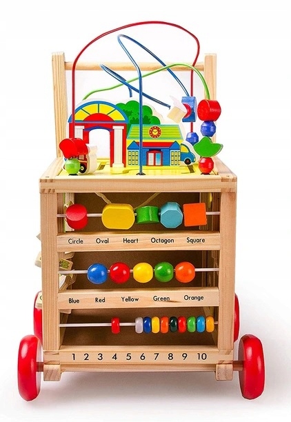 CHODZIK DREWNIANY PCHACZ KOSTKA EDUKACYJNA 6W1 Marka NORIMPEX