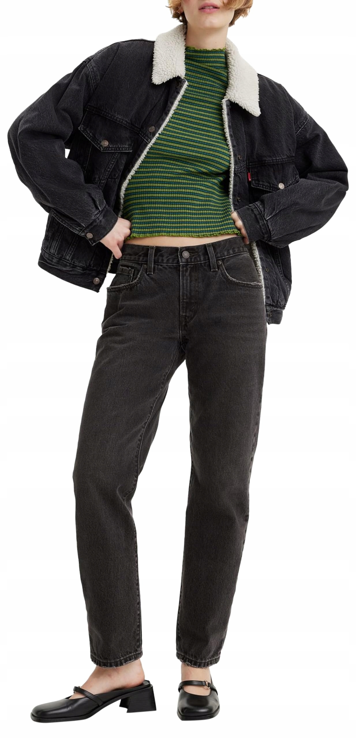 Levi's Dámské Džínové Kalhoty Černé Dlouhé Rovné 30/29 7BA