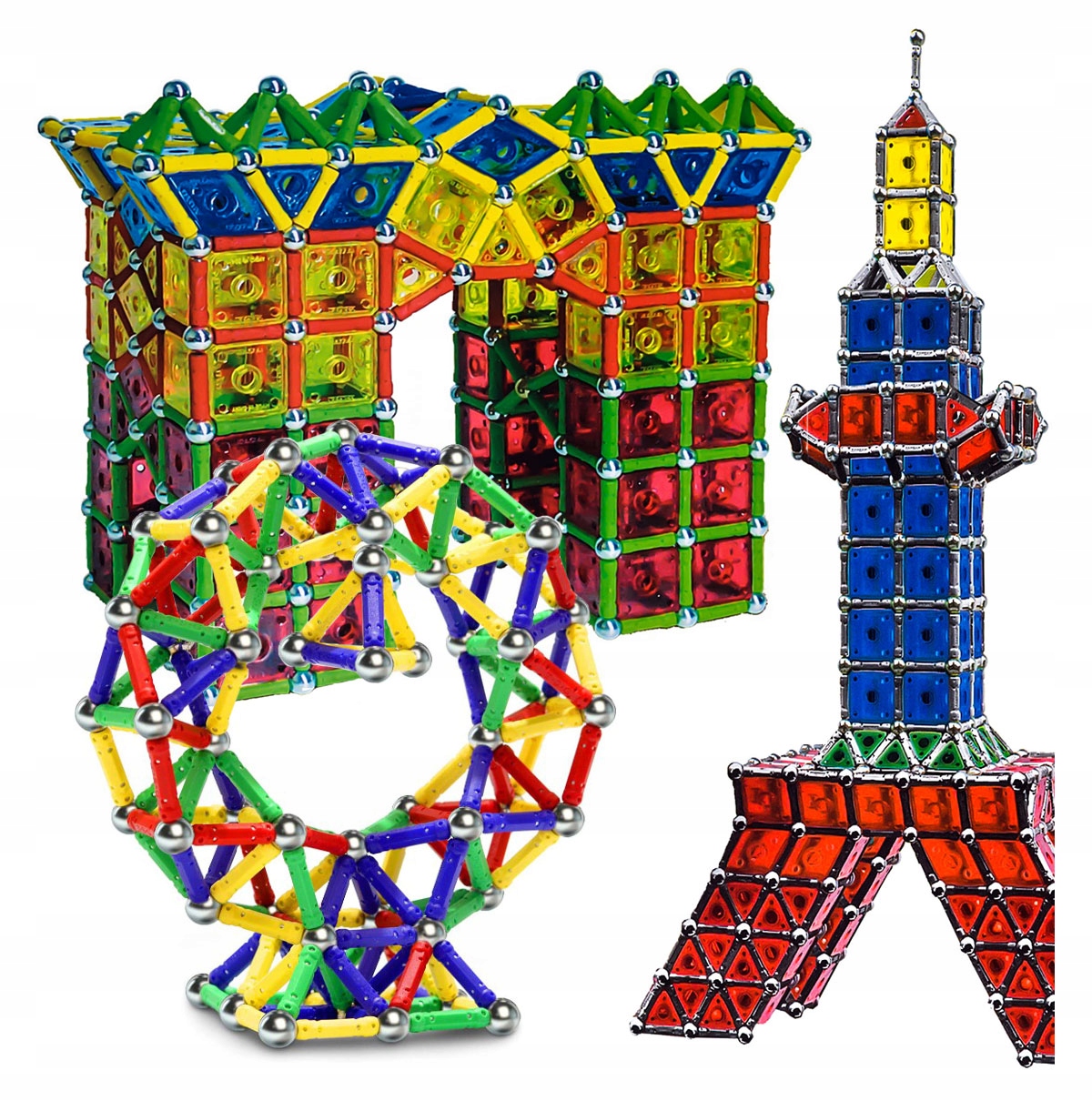 

Klocki Magnetyczne Edukacyjne Kreatywne 138 El.
