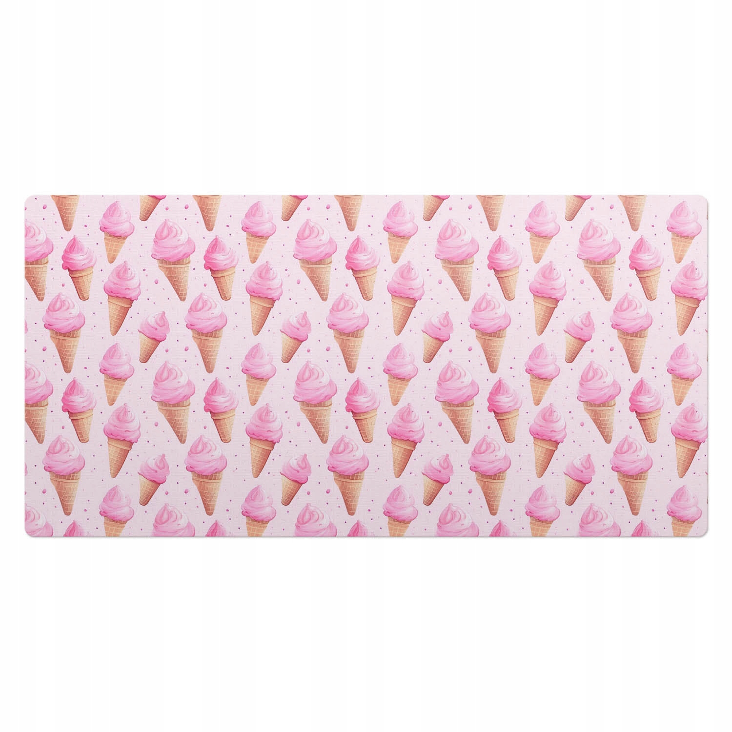 Protiskluzová podložka na psací stůl s potiskem Růžové chutě s rohlíky 100 x 50 cm