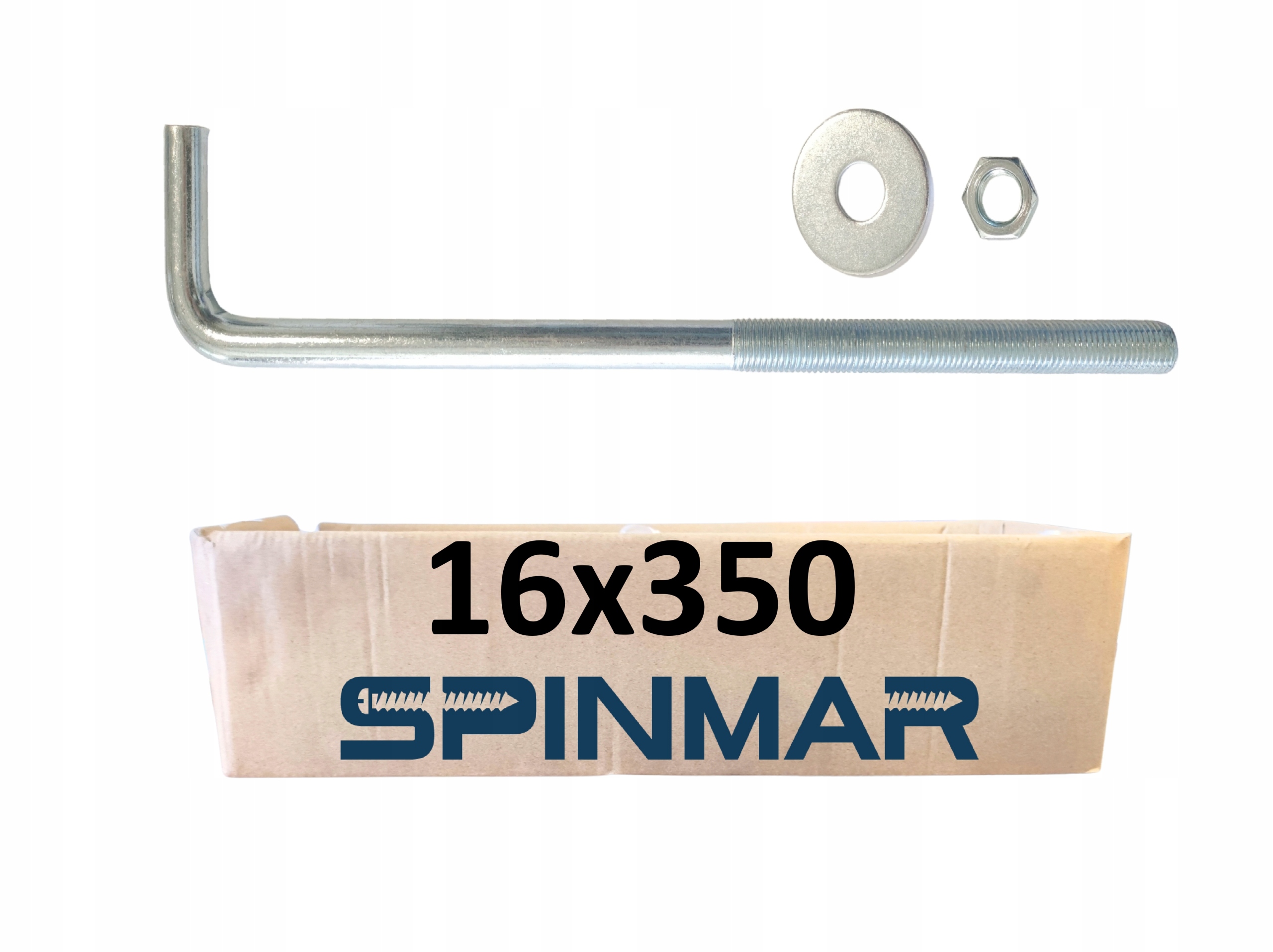 Kotva do zdiva, šroub do zdiva, typ L 16x350 mm pozink 20 Ks