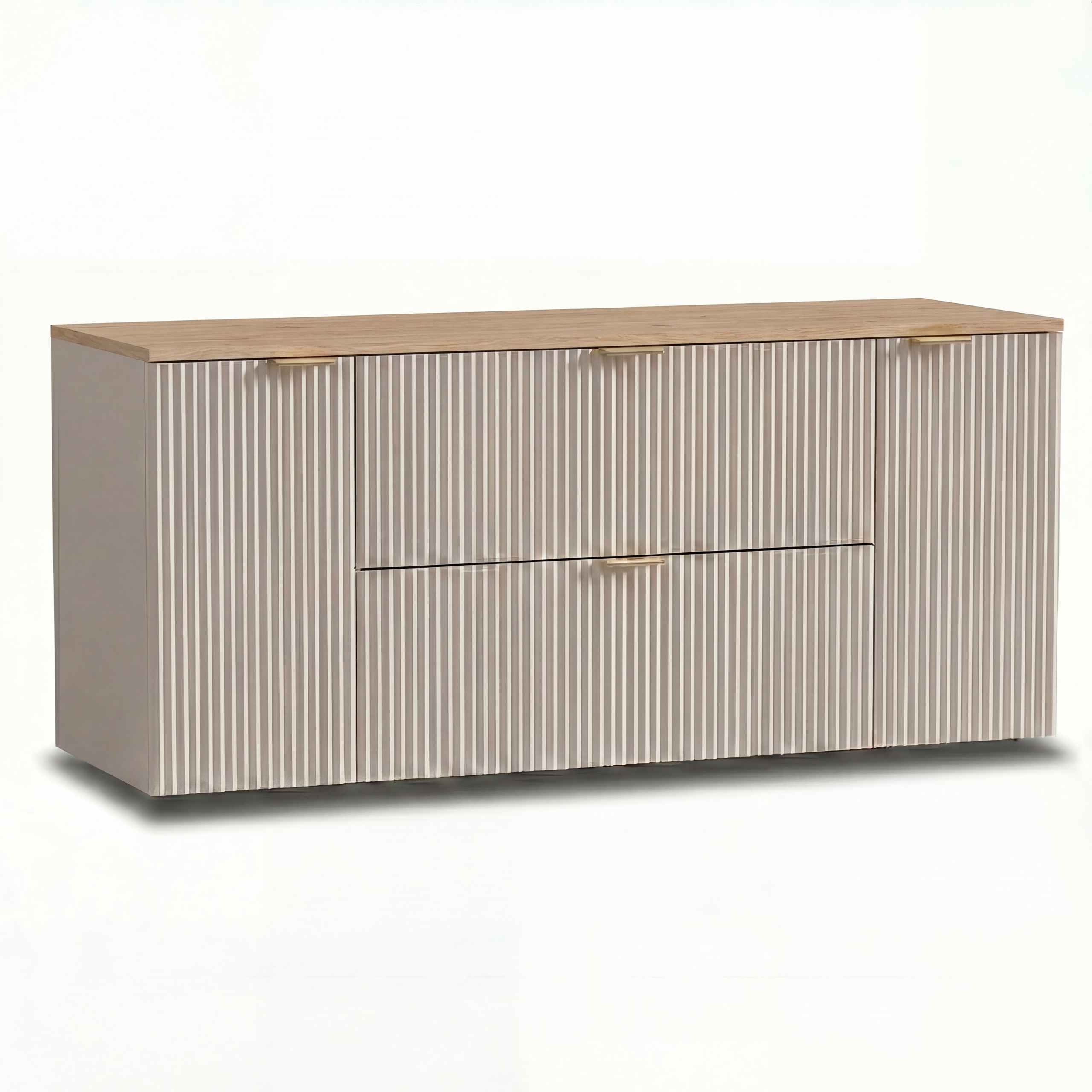 Skříňka pod umyvadlo 2 dveře 2 zásuvky 140 cm Kašmír/Ořechová deska Willy