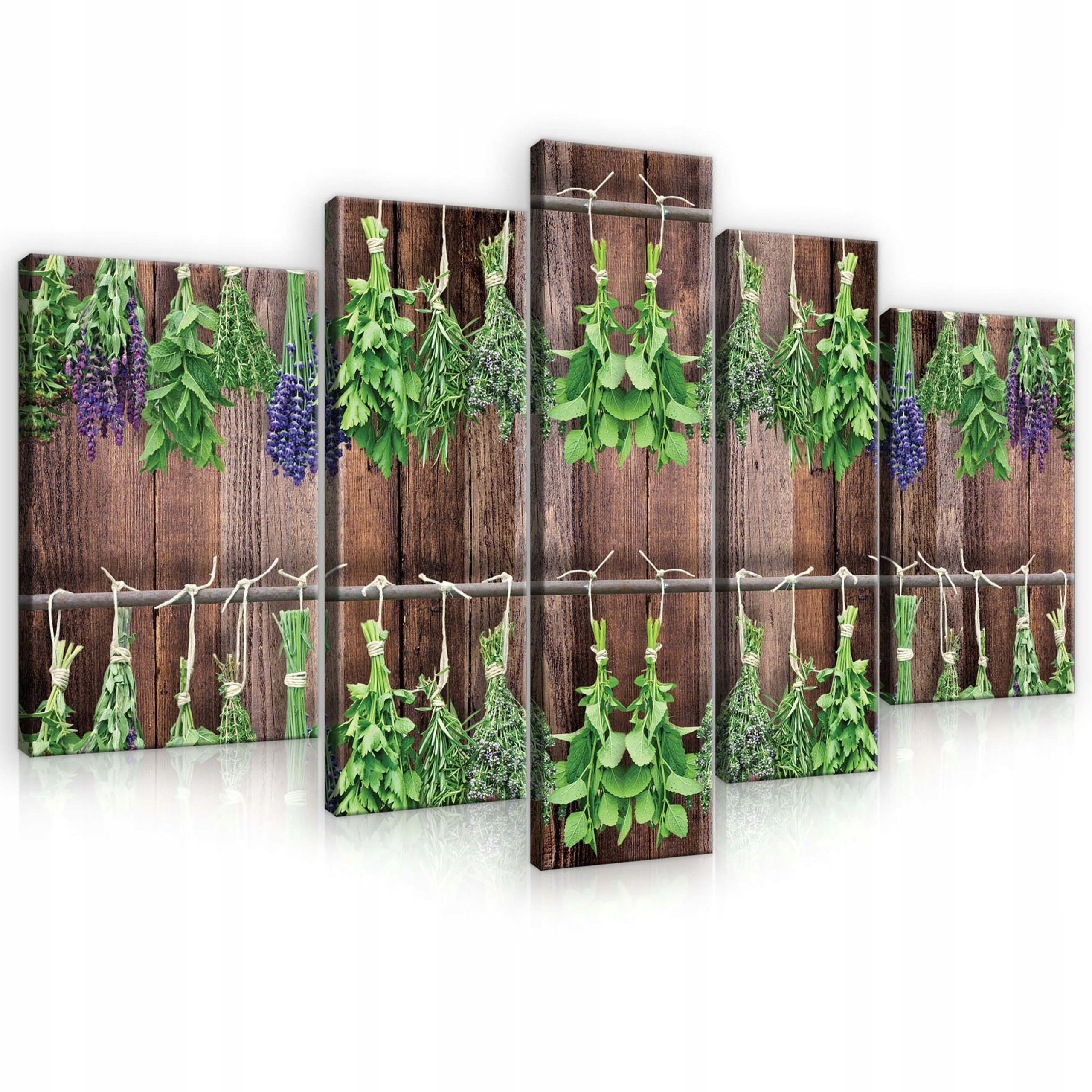 Obraz 170x100 modulárny triptych byliny levanduľa sušené bylinky príroda rustikal