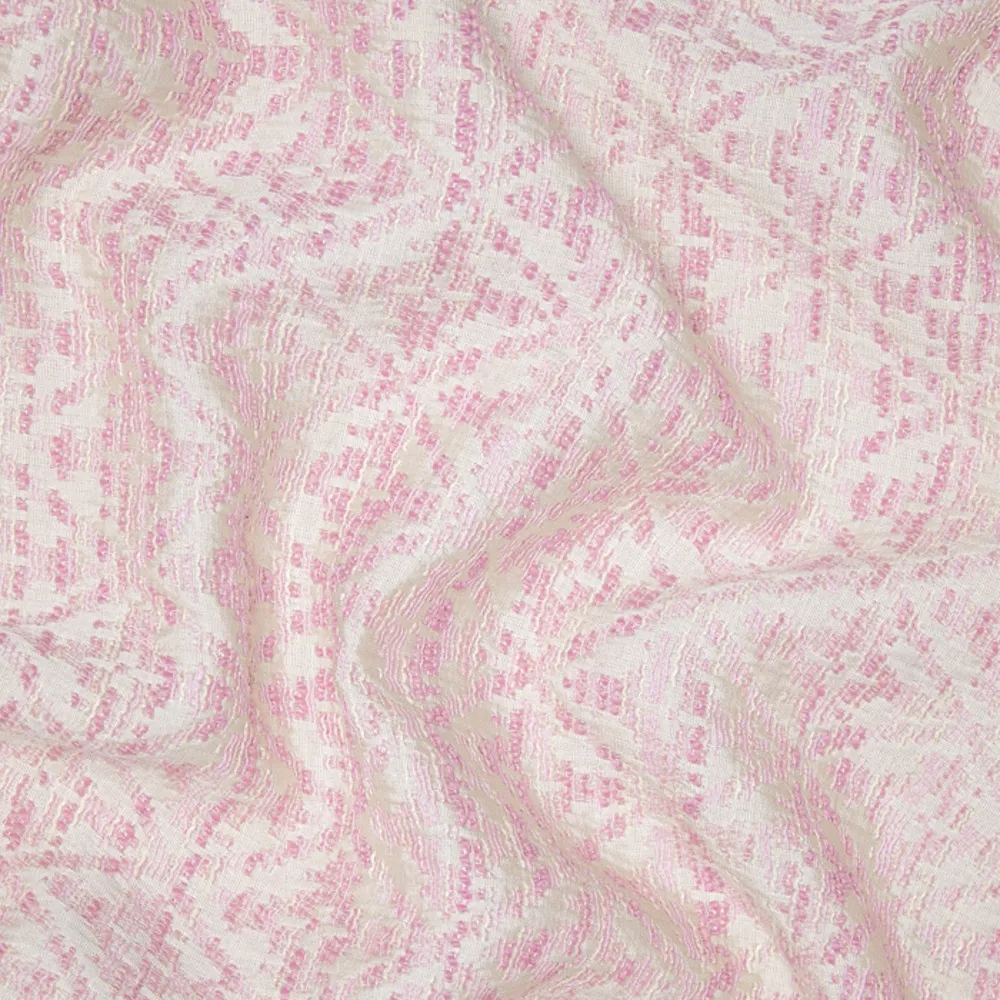 Látka Viskóza italská žakárová Tkaná béžová růžová