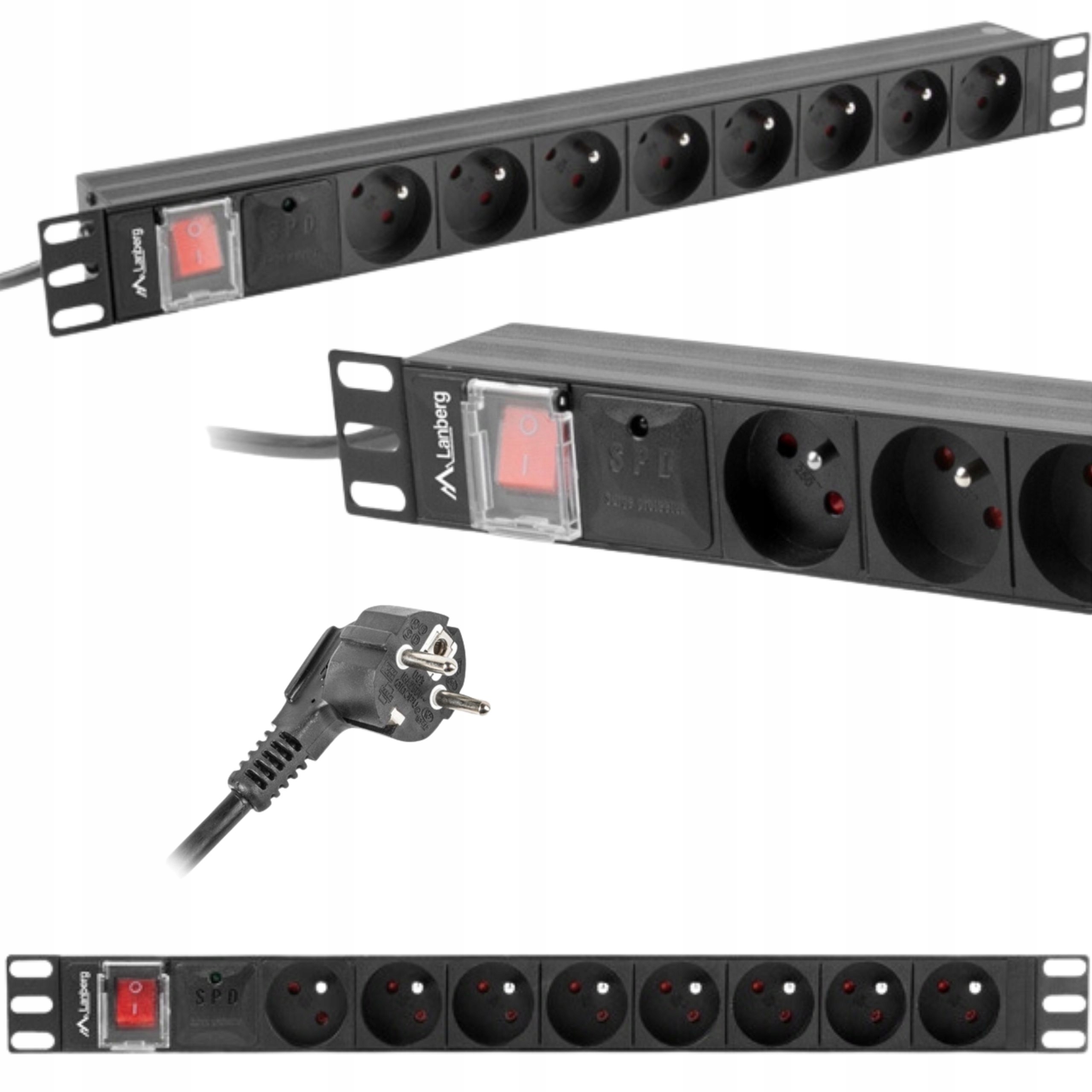 

Lanberg Listwa Zasilająca Rack 19 1U 8xPL 2M