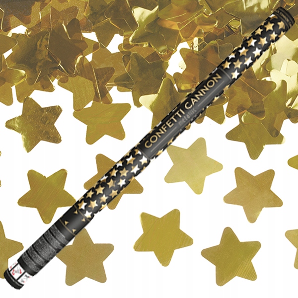 

Tuba z Konfetti Strzelająca Gwiazdki Złote 80cm