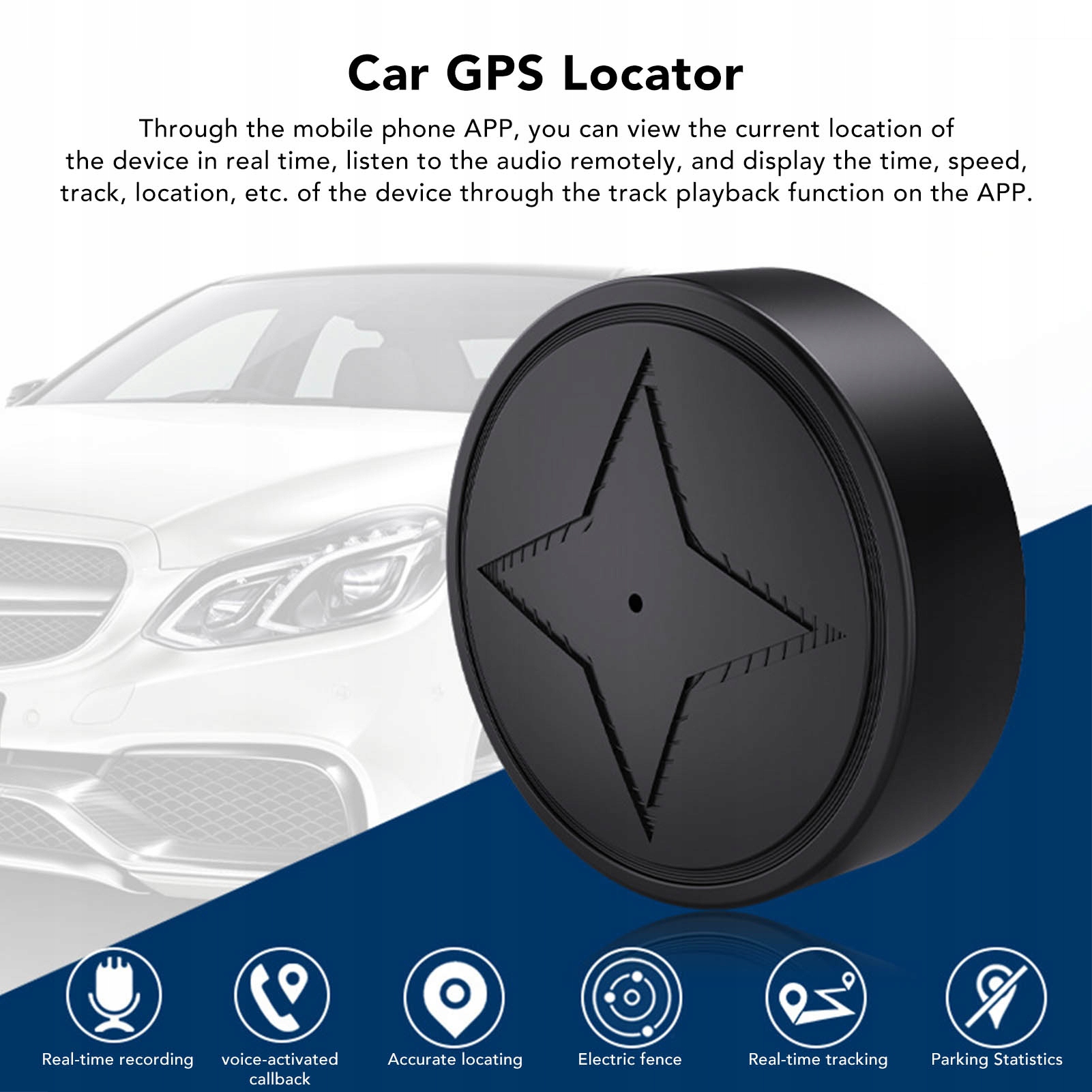 Urządzenie śledzące GPS Automatyczne nagrywanie Marka bez marki