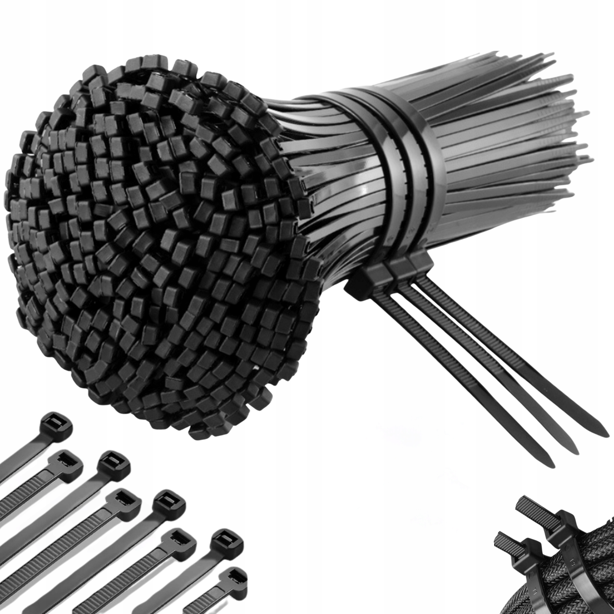 Opaski Zaciskowe Trytki Trytyki Obejmy 2,5 x 200 mm 100 Sztuk Uniwersalne