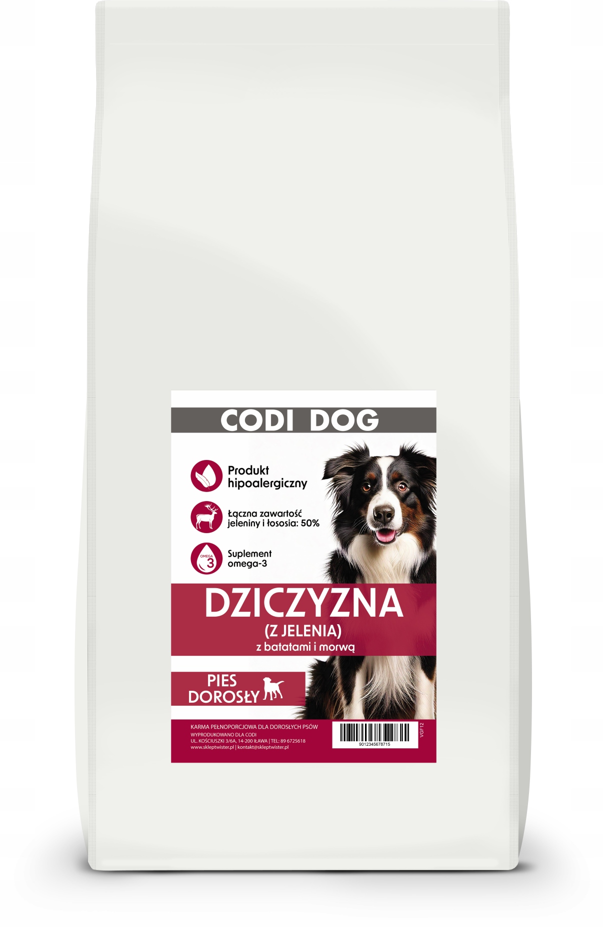 Levně Codi Dog Zvěřina (z jelena) s batáty a morušemi 2 kg