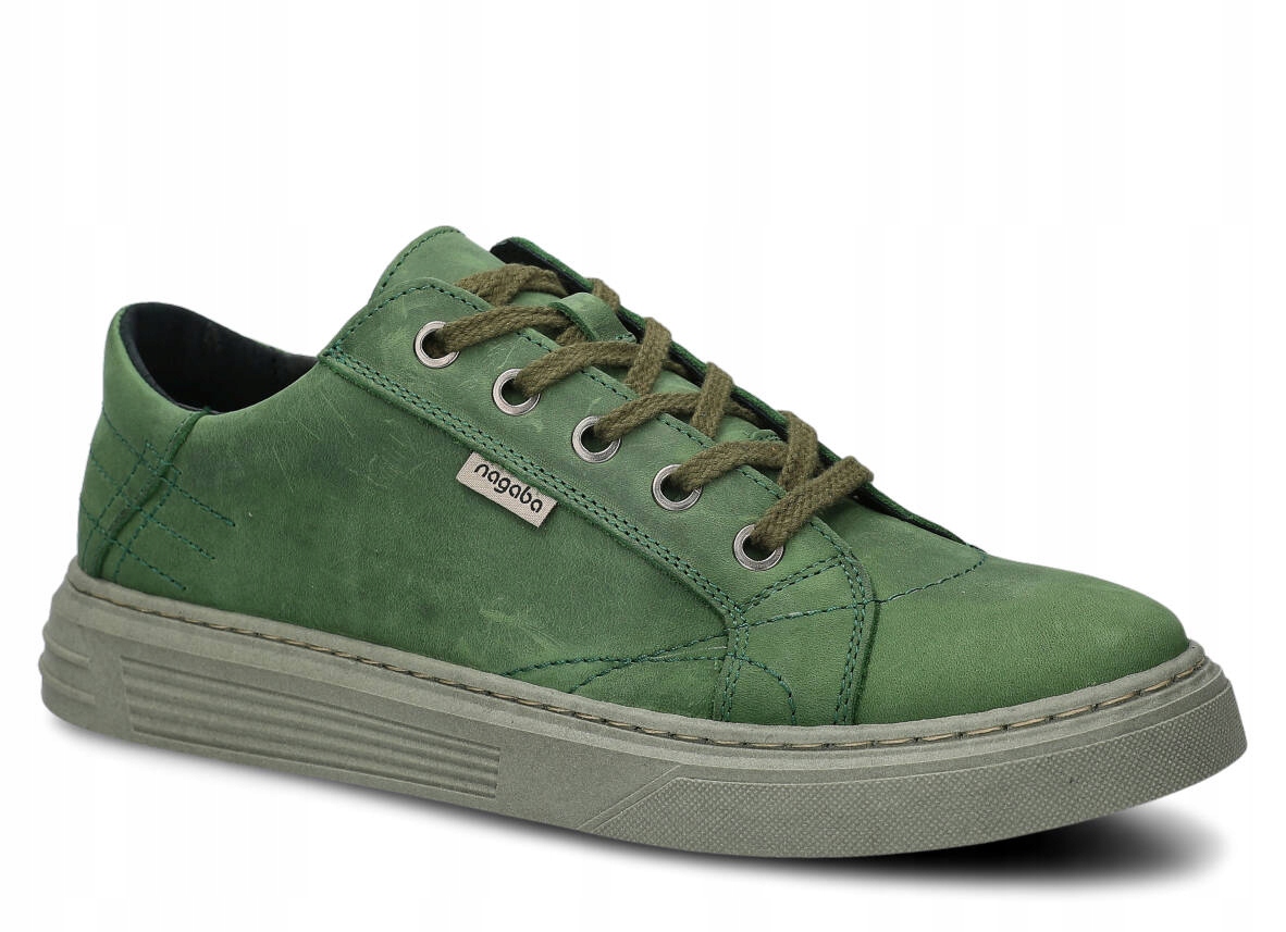 Nagaba 412 Zelená – Pohodlné Pánské Kožené Polobotky