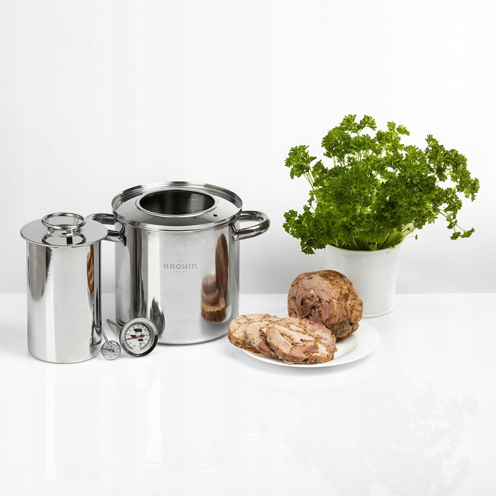 Sada s vodným plášťom šunkovar 1,5 kg hrniec