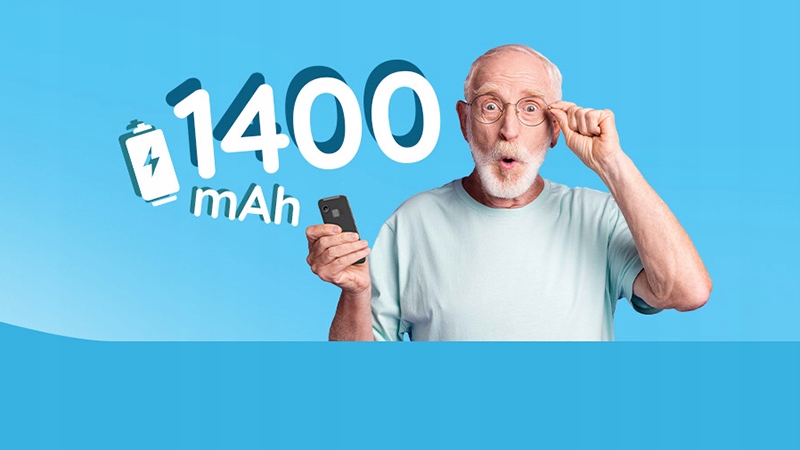 telefon myPhone Halo 3 LTE dla seniora ze stacją + ściereczka Pojemność akumulatora 1400 mAh