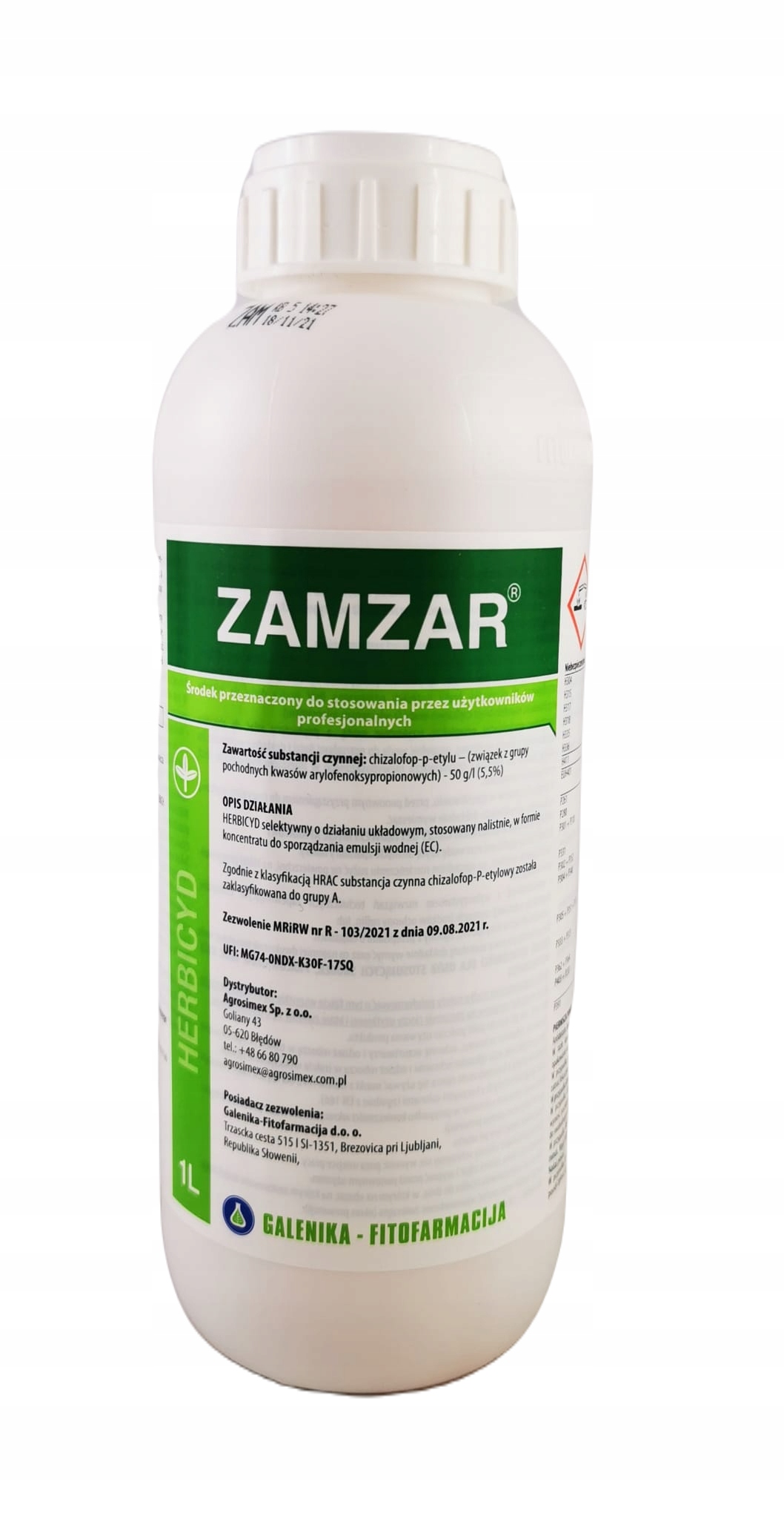 

Zamzar 1l (chizalofop) na chwasty rzepak, burak