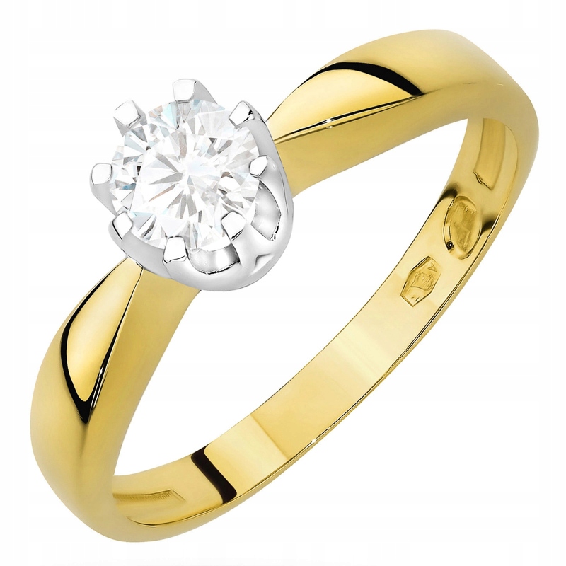 Zlatý Prstýnek pr. 585 14k Laboratorní diamant 0,30ct