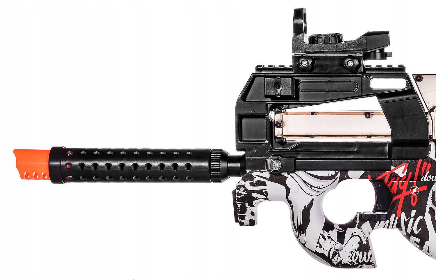 _ P90 PISTOLET KARABIN AUTOMAT NA KULKI ŻELOWE_ Materiał plastik