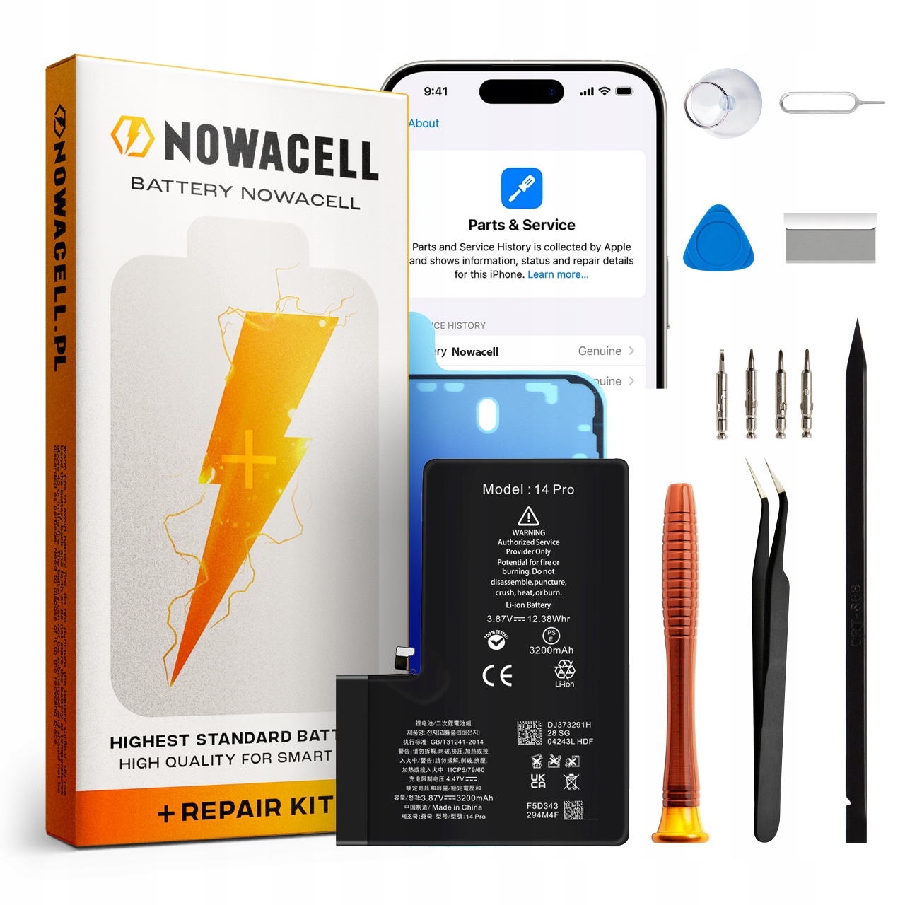 Sada baterií pro iPhone 14 Pro Bez Sdělení 3200 mAh Původní kapacita