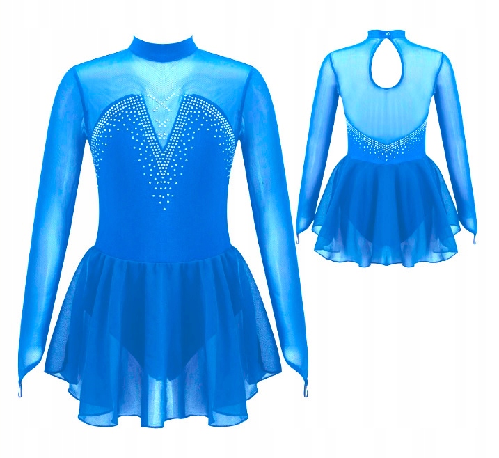 Šaty Body Balet Bruslení Gymnastika Modrá 146/152