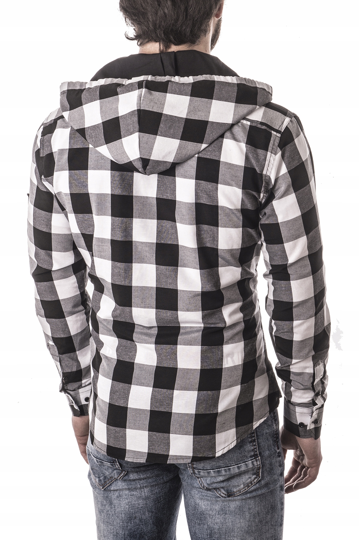 M - KOSZULA MĘSKA CASUAL Z KAPTUREM 19-614A Rozmiar M