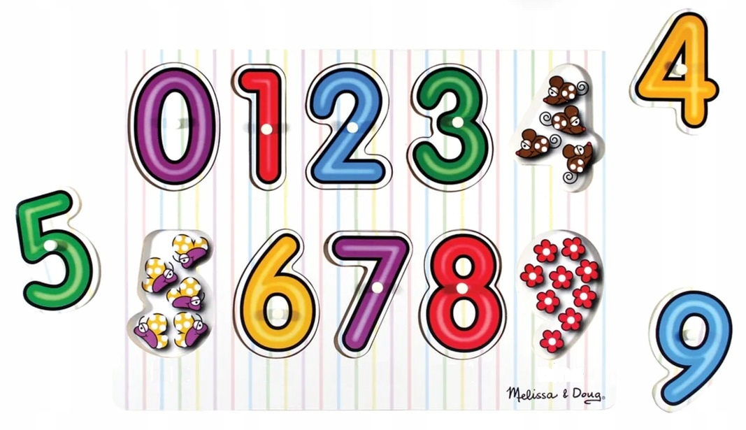 

Układanka drewniana z uchwytami Cyferki 0-9 Melisa