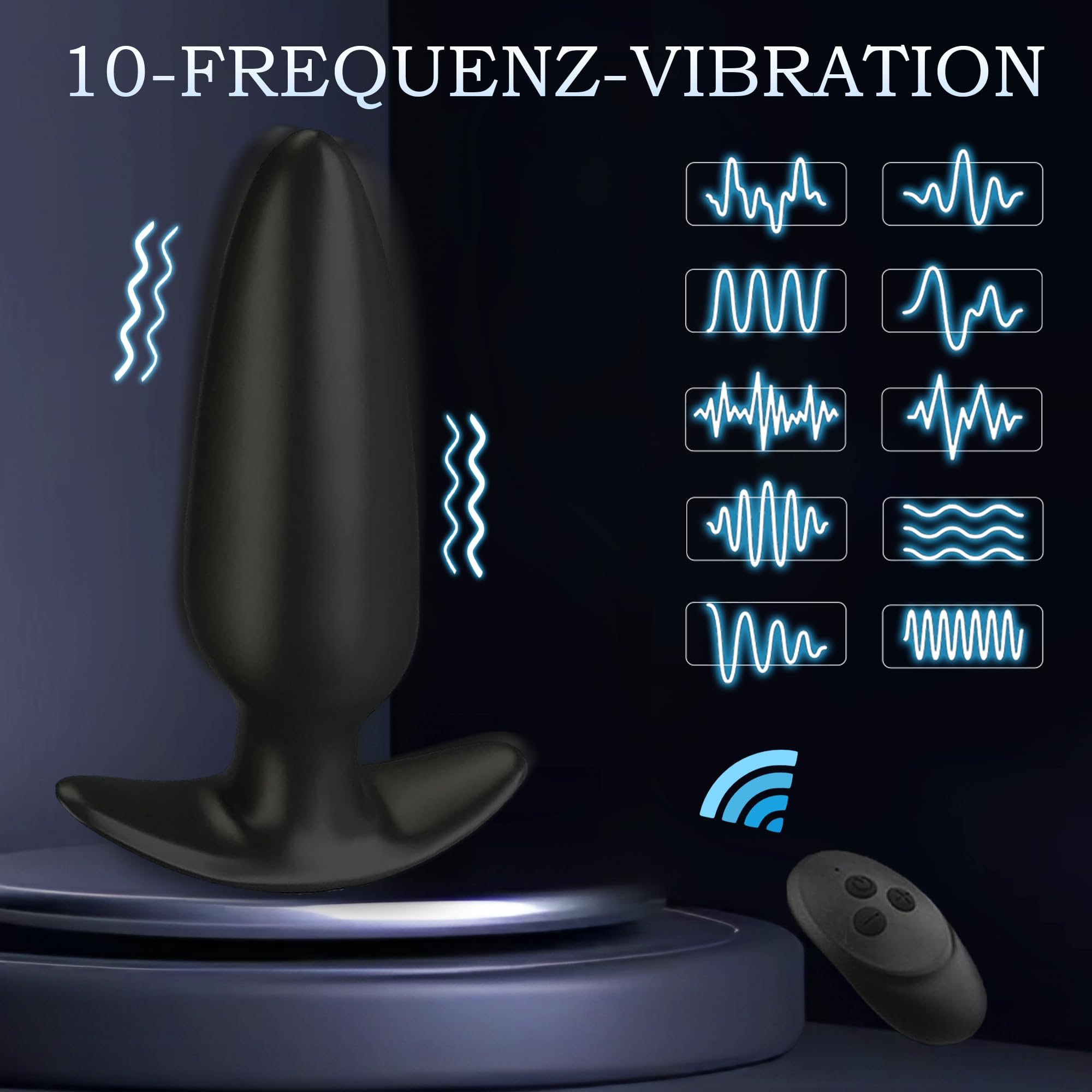 CHICLSQ Zdalnie Sterowany Wibrator Anus Dildo Plug 10 Trybów — miniatura 2