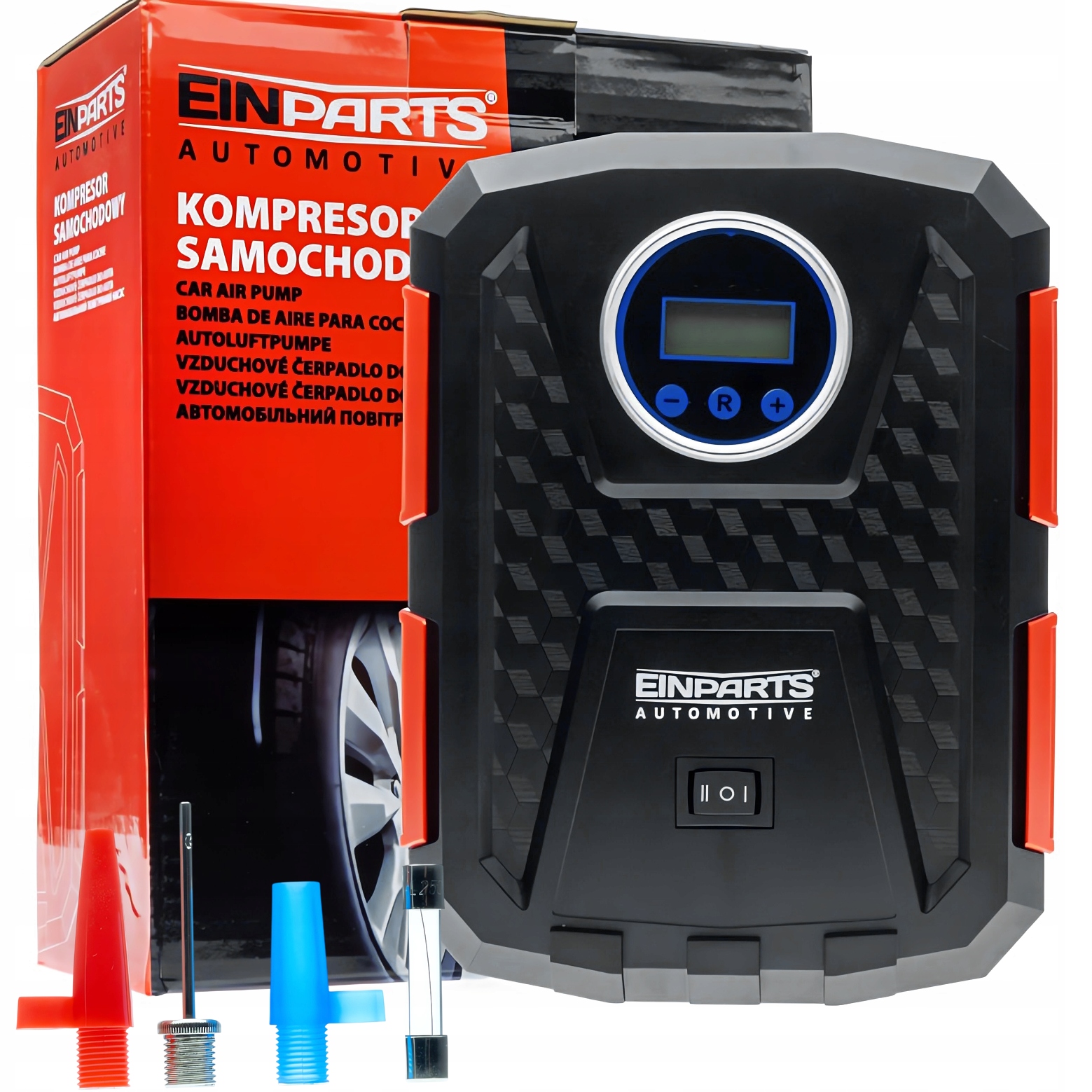 Kompresor Do Auta 100W 10BAR Pumpa 12V Svítilna LCD displej 35L/MIN
