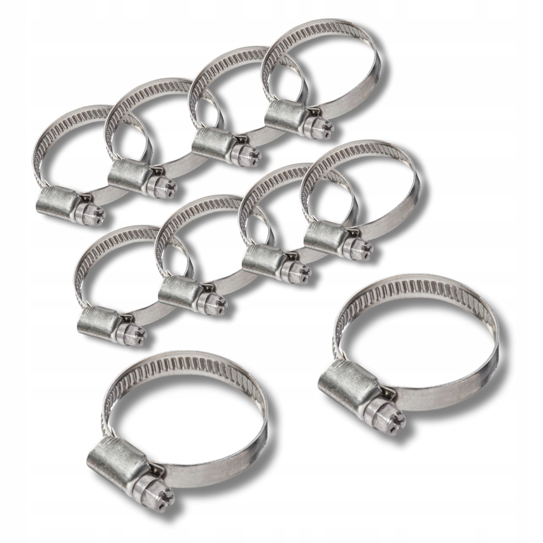 10x Opaska Obejma Ślimakowa Skręcana 32-50mm Metalowa Śrubowa Zaciskowa