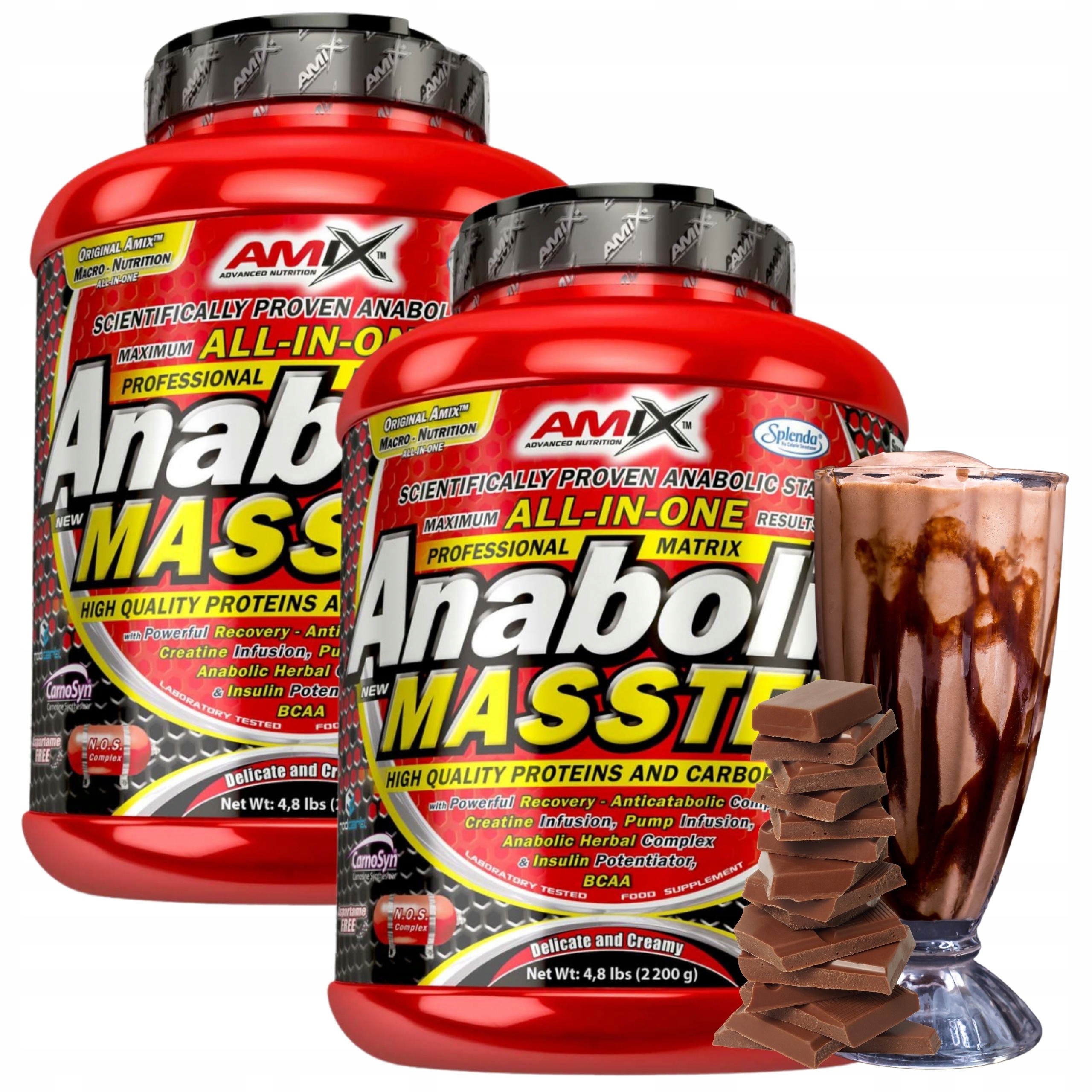 Mass Gainer Mix Kreatin Sacharidy Protein Amix Anabolic Masster 2200 g