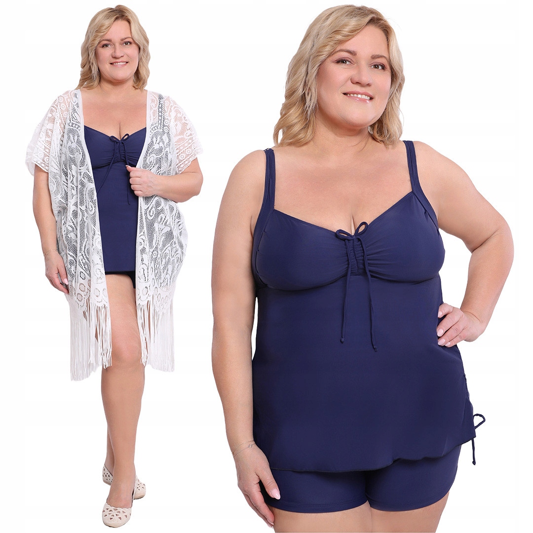 Tmavě modré dvoudílné plavky plus size velikost 60