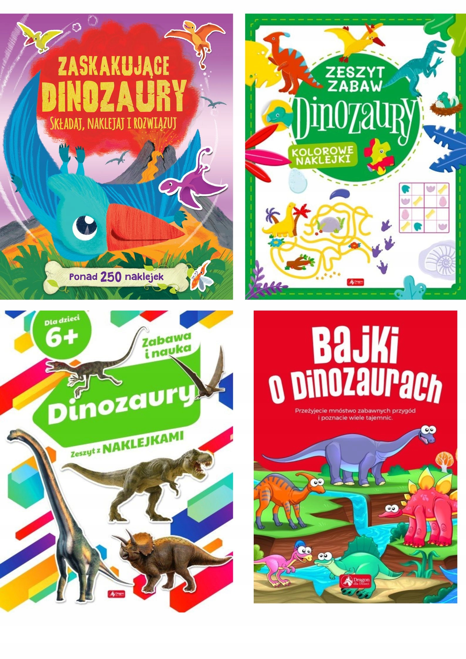 

Zestaw Naklejki Kolorowanki Pakiet 4w1 Dinozaury