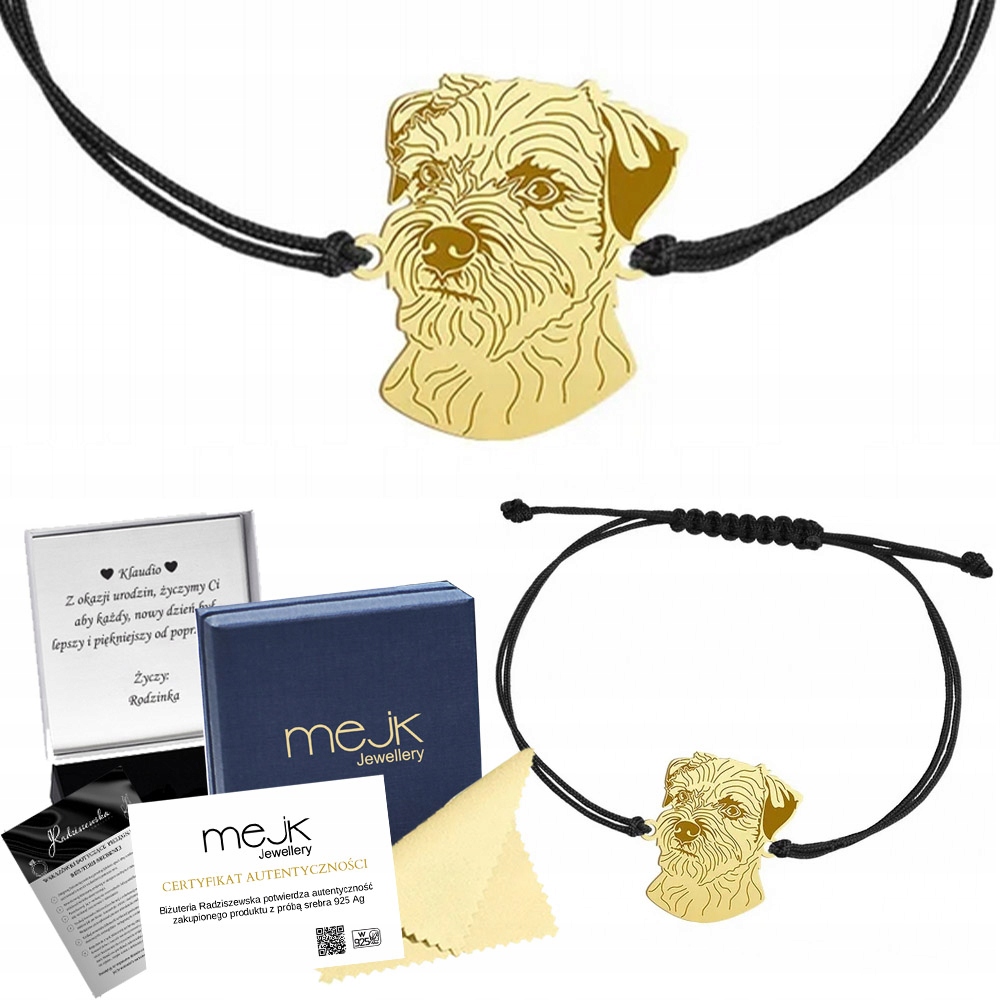 Zlatý náramek s obojživelníkem a psem 925 Šperky Žena Gravírování Bonus