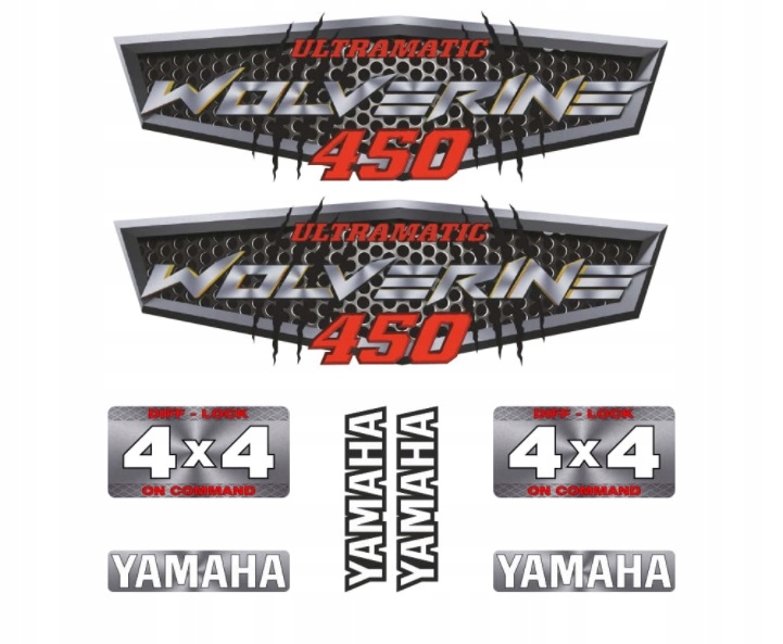 

Zestaw naklejek Yamaha Wolverine 450 kolor srebrny