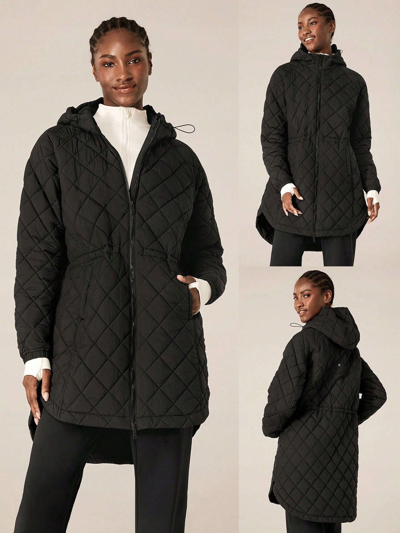 Dámská Lehká Prošívaná Přechodová Bunda S Kapucí Černá Glowmode Xs 34