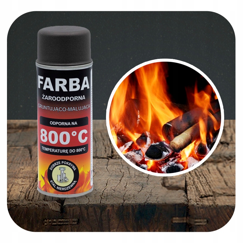 FARBA ŻAROODPORNA W SPRAYU DO KOMINKA PIECA 400 ML HANSA CIEMNY BRĄZ 800°C Marka Hansa