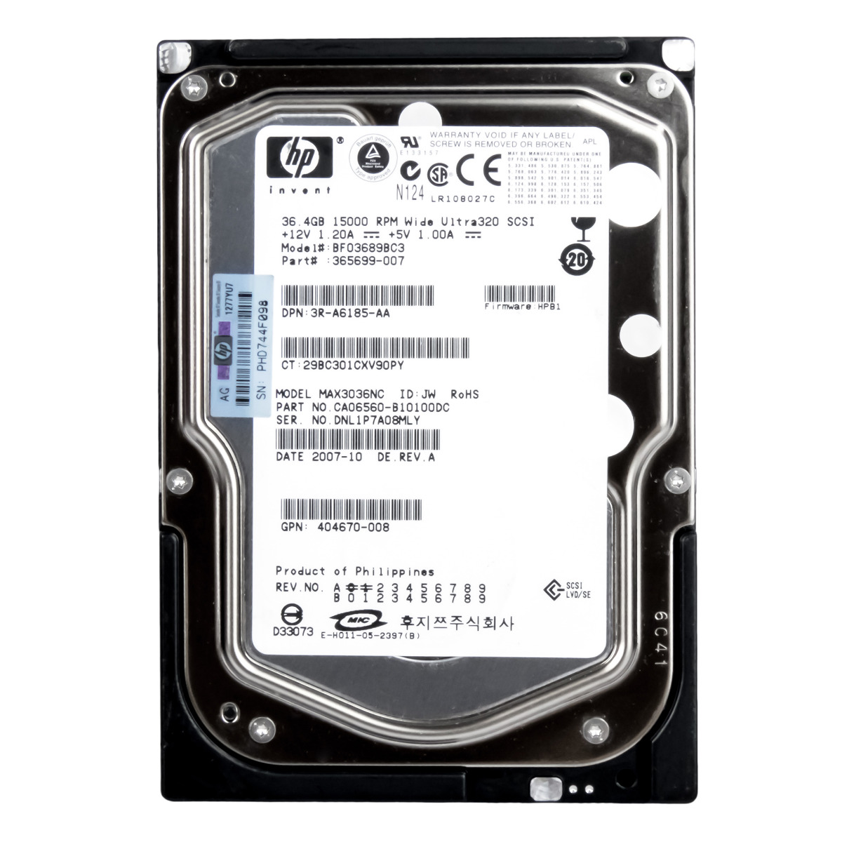 Hp 365699-007 36GB 15K 8MB Scsi U320 3,5" BF03689BC3