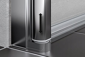 KERMI LIGA Drzwi składane łamane 100 Wykończenie szkła przezroczyste